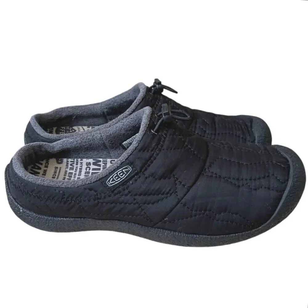 Keen Men's 9.5 Howser III Slip On Slide Black Quilted Nylon Clog Comfort Shoe